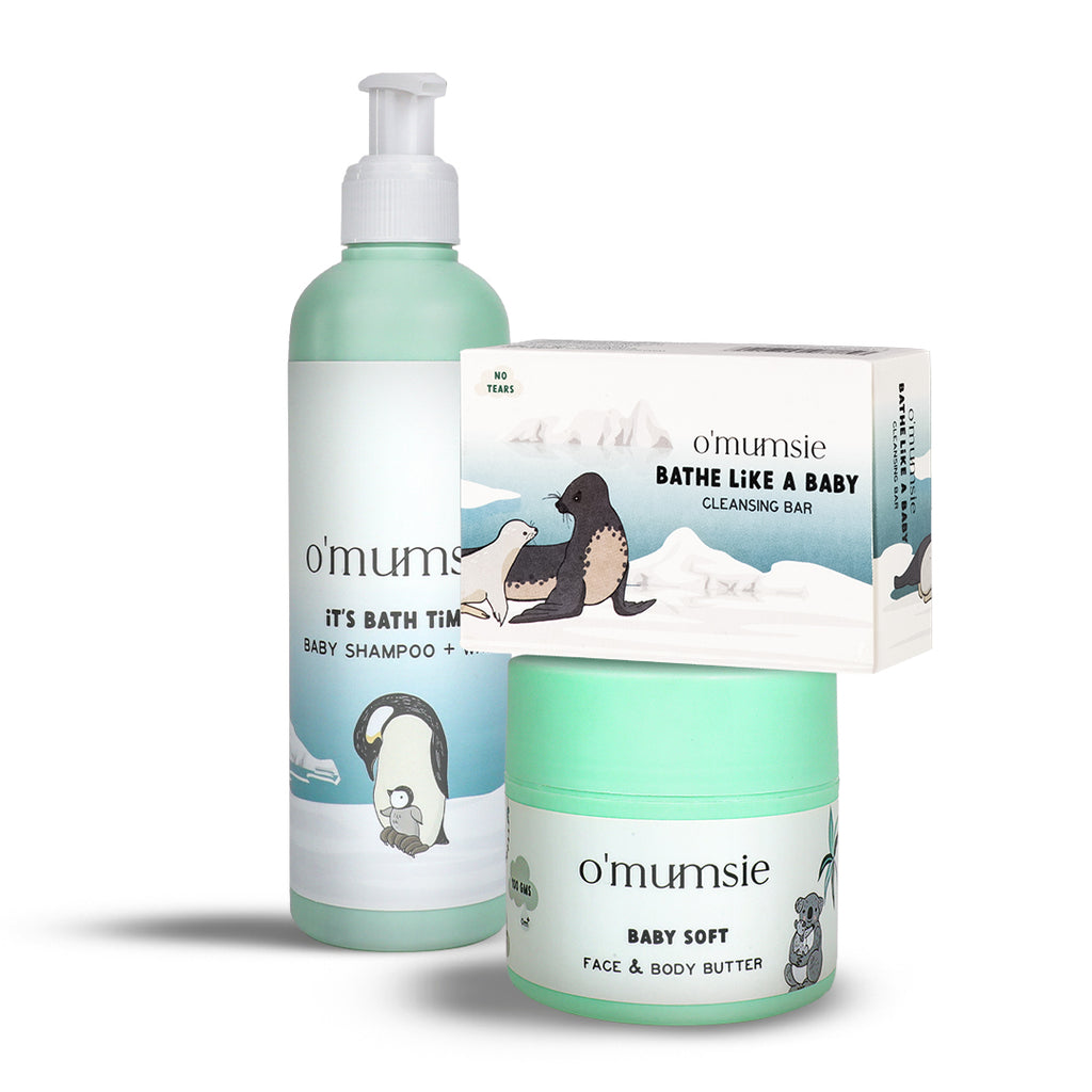 Face & Body Butter, shampoo, and baby soap, set in Baby Care Kit