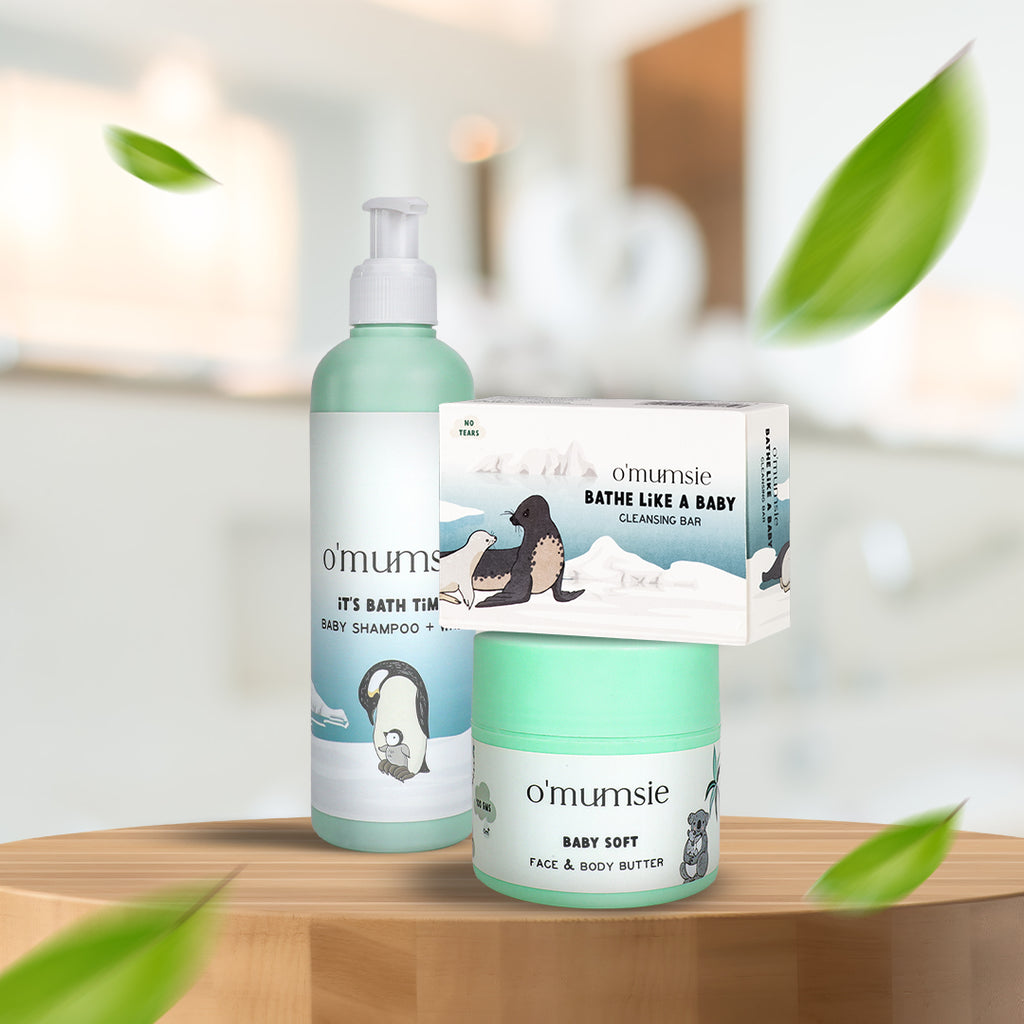 Ayurvedic baby products gift set with traditional ingredients