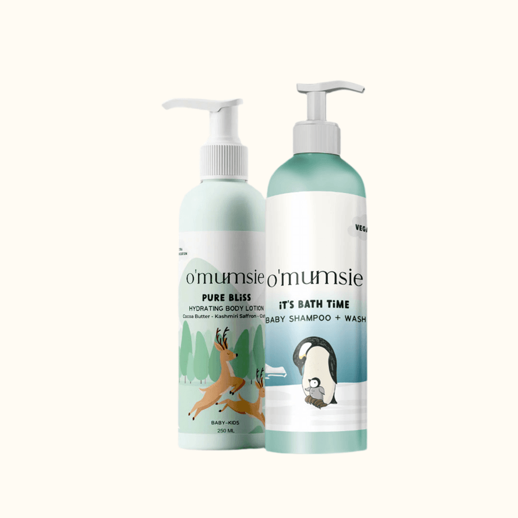 Baby bath time essentials – shampoo + lotion pack