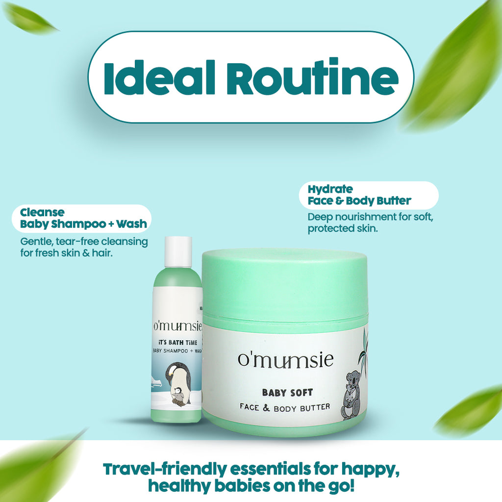 Gentle travel-size baby shampoo perfect for sensitive scalp and hair