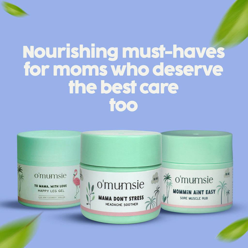 Mommy Essentials Kit – Complete care for tired moms with leg, head, and muscle relief solutions.