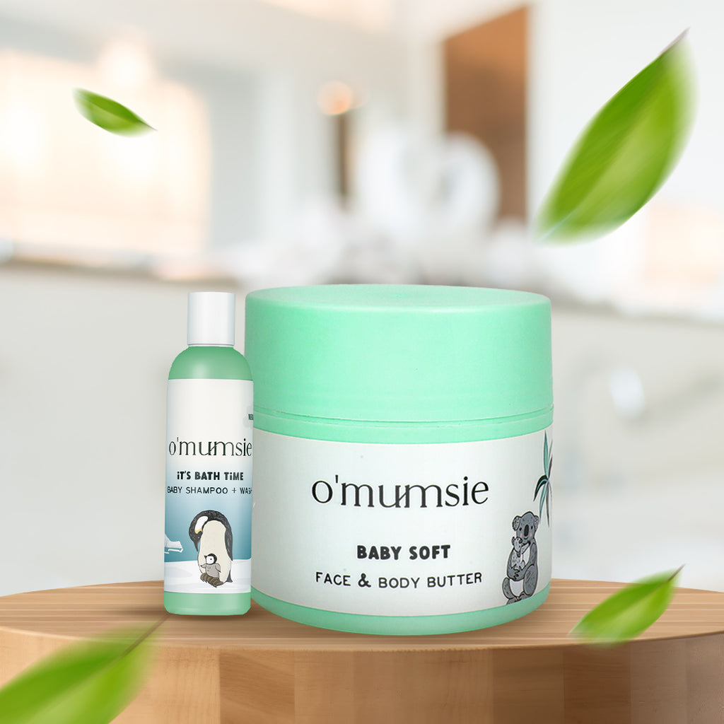 Organic baby care kit – travel edition with baby-safe shampoo and butter