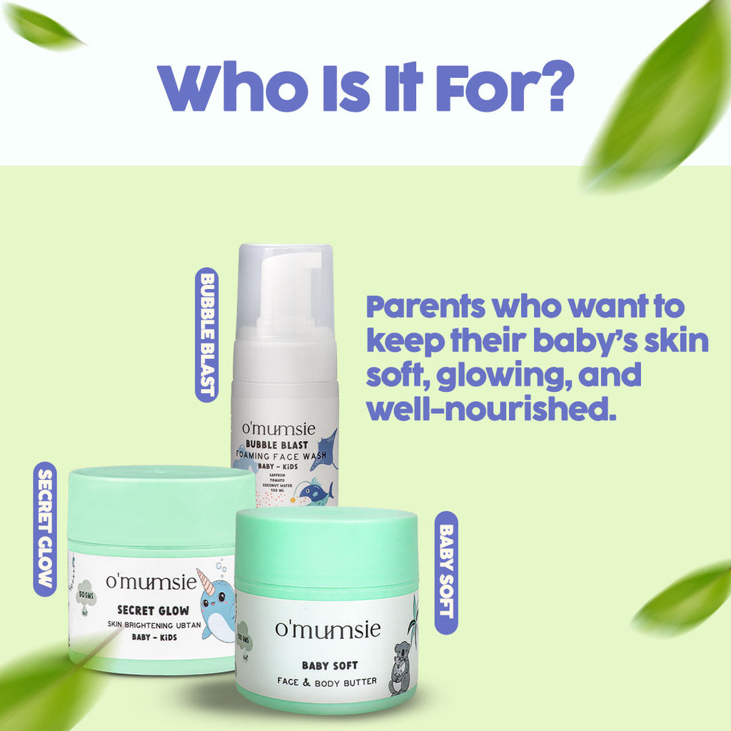 Radiant Glow Trio baby skincare kit for glowing and healthy skin