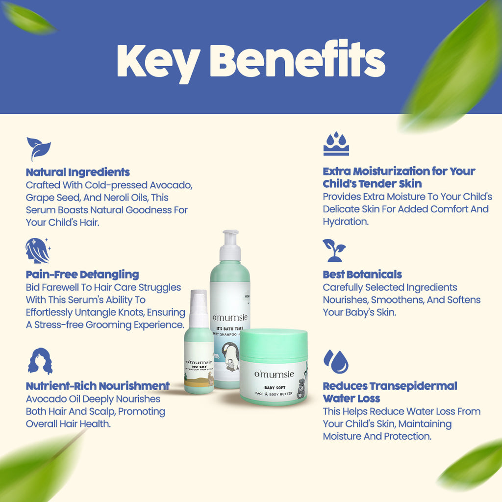 Tear-free baby shampoo for delicate scalp and daily use
